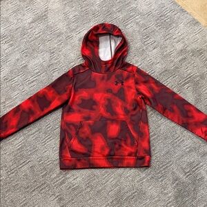 Under Armour Kids Camouflage Red and Black Hoodie Jacket Youth Medium Athleisure
